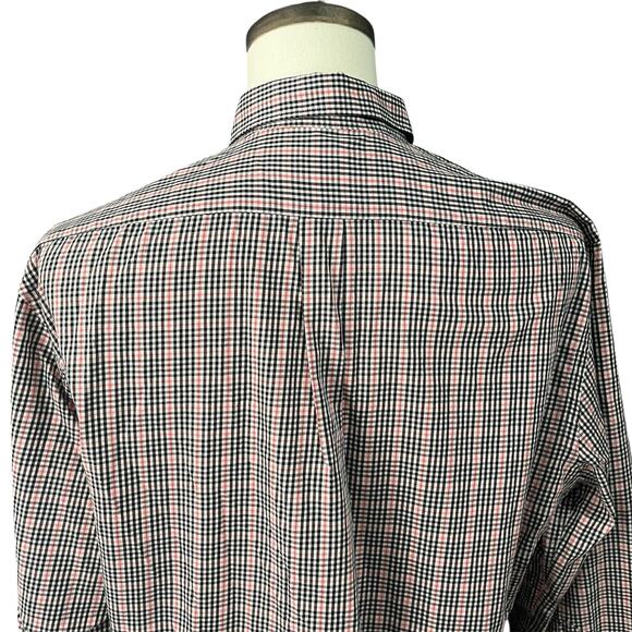 Peter Millar | Men's Black White Red Plaid 100% Cotton Button Down Shirt Sz L - Picture 3 of 5